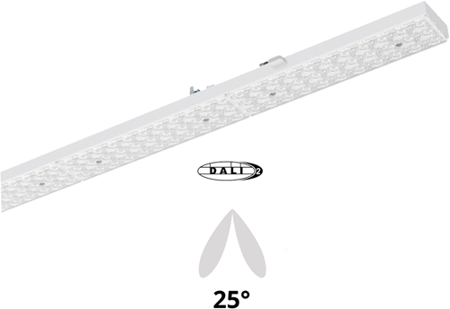 Pragmalux PRX-Line LED module HO 1528mm 75-22W 12900-3785Lm 5000K asymmetrisch dubbel 25D DALI