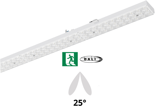 Pragmalux PRX-Line LED module 1528mm 60 Watt 8500lm 3000K Dubbel asymmetrisch 25 DALI noodverlichting 3h 600lm