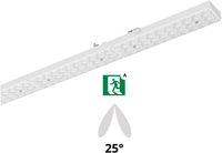 Pragmalux PRX-Line LED module HO 1528mm 75-22W 12000-3520Lm 3000K asymmetrisch dubbel 25D +noodmodule HO 1uur zelftest