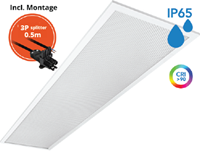 Pragmalux LED Paneel 30x120cm Sigma G2 IP65 CRI>90 13-26W 3000K-4000K 2-CCT 1700-3600lm UGR<19 +Philips Driver incl. 3P Aansluitsnoer en splitter en trekontlasting, 1 in 2 uit (2x28W/2x36W)
