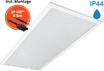 Pragmalux LED Paneel 30x60cm Sigma G2 IP44 11-20W 3000K-4000K 2-CCT 1250-2500lm UGR<19 +Philips Driver incl. 3P Aansluitsnoer (2x14W)