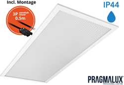 Pragmalux LED Paneel 30x60cm Sigma G2 IP44 9-20W 3000K-4000K 2-CCT 1050-2500lm UGR<19 +Driver incl. 3P Aansluitsnoer (2x14W)