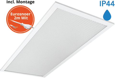 Pragmalux LED Paneel 30x60cm Sigma G2 IP44 11-20W 3000K-4000K 2-CCT 1250-2500lm UGR<19 +Philips Driver incl. eurosnoer 2m wit (2x14W)