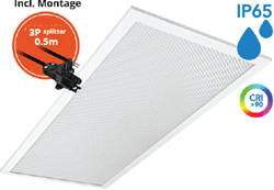 Pragmalux LED Paneel 30x60cm Sigma G2 IP65 CRI>90 6-20W 3000K-4000K 2-CCT 700-2500lm UGR<19 +Philips Driver incl. 3P Aansluitsnoer en splitter en trekontlasting, 1 in 2 uit (2x14W/2X18W)
