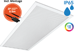 Pragmalux LED Paneel 30x60cm Sigma G2 IP65 CRI>90 6-20W 5000K-6500K 2-CCT 800-2600lm UGR<19 +Philips Driver incl. 3P Aansluitsnoer (2x14W/2X18W)