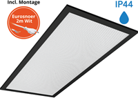 Pragmalux LED Paneel 30x60cm Sigma G2 Zwart IP44 11-20W 3000K-4000K 2-CCT 1250-2500lm UGR<19 +Philips Driver incl. eurosnoer 2m wit (2x14W)