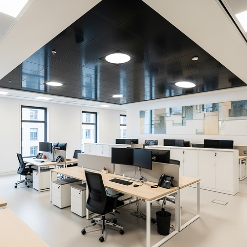 Pragmalux LED Paneel 60x60cm Rondix IP54 40W 3000K-3500K-4000K 3CCT 4600-5000lm UGR<19 zwart RAL9005 +TCI Casambi Driver (4x14W)-6