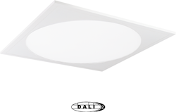 Pragmalux LED Paneel 60x60cm Rondix IP54 36W 3000K-3500K-4000K 3CCT 4150-4500lm UGR<19 wit RAL9016 + Philips DALI-2 Driver (4x14W)