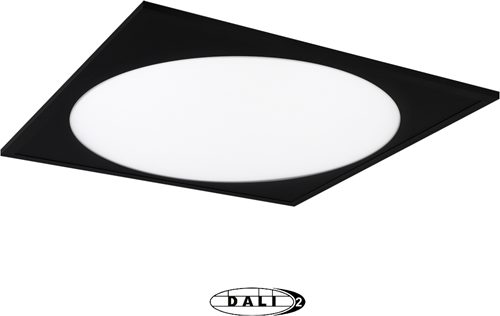 Pragmalux LED Paneel 60x60cm Rondix IP54 36W 3CCT 4150-4500lm UGR<19 zwart RAL9005 + Philips DALI-2 Driver (4x14W)