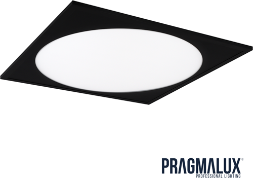 Pragmalux LED Paneel 60x60cm Rondix IP54 20-40W 3CCT 2300-5000lm UGR<19 zwart RAL9005 + Driver (4x14W)
