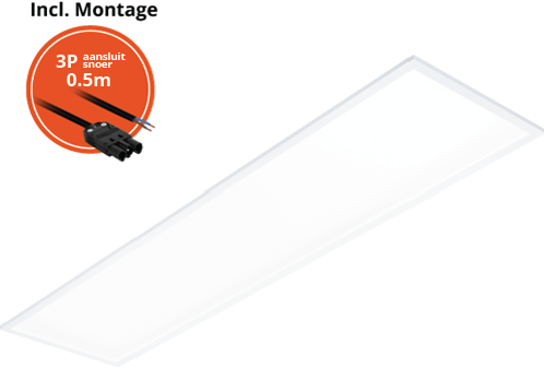 Pragmalux LED Paneel 30x120cm Easy G2 26-36W 3000K-6000K 3-CCT 2850-4200lm +Driver incl. 3P Aansluitsnoer (2x28W)
