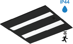 Pragmalux LED Paneel Flexcore IP44 Easyair Sensor 60x60cm 26-39W 3600-5500lm 3000K-3500K-4000K 3CCT CRI >90 UGR<19 zwart RAL9005 +Philips DALI SR driver