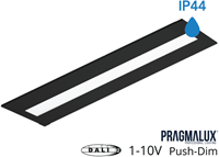 Pragmalux LED Paneel Flexcore IP44 30x120cm 26-39W 3600-5500lm 3000K-3500K-4000K 3CCT CRI >90 UGR<19 zwart RAL9005+universele driver (DALI2, 1-10V, Push-dim)