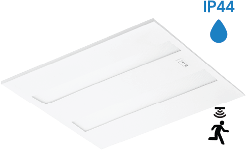 Pragmalux LED Paneel Flexcore IP44 Easyair Sensor 60x60cm 26-39W 3600-5500lm 3000K-3500K-4000K 3CCT CRI >90 UGR<19 wit RAL9003+Philips SR driver