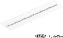 Pragmalux LED Paneel Optic matte reflector 30x120cm 36W 4350-4750lm 3000K-3500K-4000K 3CCT CRI>90 UGR<16 wit RAL9003 + Philips DALI driver