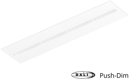Pragmalux LED Paneel Optic witte reflector 30x120cm 36W 4350-4750lm 3000K-3500K-4000K 3CCT CRI>90 UGR<16 wit RAL9003 + Philips DALI driver