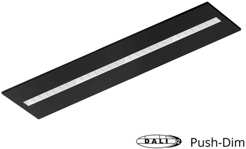 Pragmalux LED Paneel Optic witte reflector 30x120cm 36W 4350-4750lm 3000K-3500K-4000K 3CCT CRI>90 UGR<16 zwart RAL9005 + Philips DALI driver