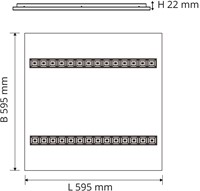 Pragmalux LED Paneel Optic zwarte reflector 60x60cm 36W 4050-4400lm 3000K-3500K-4000K 3CCT CRI>90 UGR<16 zwart RAL9005 + TCI Casambi Driver-2