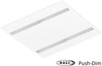 Pragmalux LED Paneel Optic transparant reflector 60x60cm 36W 4400-4800lm 3000K-3500K-4000K 3CCT CRI>90 UGR<16 wit RAL9003 + Philips DALI driver