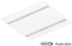 Pragmalux LED Paneel Optic transparant reflector 60x60cm 36W 4400-4800lm 3000K-3500K-4000K 3CCT CRI>90 UGR<16 wit RAL9003 + Philips DALI driver