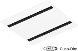 Pragmalux LED Paneel Optic zwarte reflector 60x60cm 36W 4050-4400lm 3000K-3500K-4000K 3CCT CRI>90 UGR<16 wit RAL9003 + Philips DALI driver