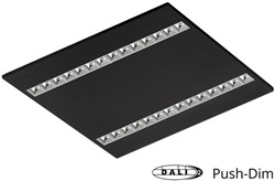 Pragmalux LED Paneel Optic hoogglans reflector 60x60cm 36W 4400-4800lm 3000K-3500K-4000K 3CCT CRI>90 UGR<16 zwart RAL9005 + Philips DALI driver