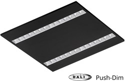 Pragmalux LED Paneel Optic matte reflector 60x60cm 36W 4350-4750lm 3000K-3500K-4000K 3CCT CRI>90 UGR<16 zwart RAL9005 + Philips DALI driver