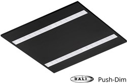 Pragmalux LED Paneel Optic witte reflector 60x60cm 36W 4350-4750lm 3000K-3500K-4000K 3CCT CRI>90 UGR<16 zwart RAL9005 + Philips DALI driver