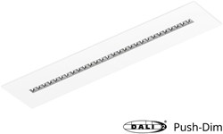 Pragmalux LED Bandrasterarmatuur Optic hoogglans reflector 30x150cm 36W 4400-4800lm 3000K-3500K-4000K 3CCT CRI>90 UGR<16 wit RAL9003 + Philips DALI driver + plenum