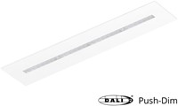Pragmalux LED Bandrasterarmatuur Optic transparant reflector 30x150cm 36W 4400-4800lm 3000K-3500K-4000K 3CCT CRI>90 UGR<16 wit RAL9003 + Philips DALI driver + plenum