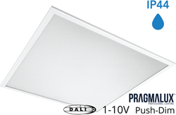 Pragmalux LED Paneel 60x60cm Sigma G2 IP44 26-38W 3000K-4000K 2-CCT 3500-5100lm UGR<19 +Universele Driver (DALI2, 1-10V, Push-dim) (4x14W)