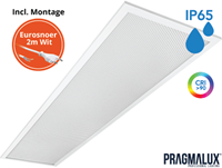 Pragmalux LED Paneel 30x120cm Sigma G2 IP65 CRI>90 26-37W 3000K-4000K 2-CCT 3550-5000lm UGR<19 +Driver incl. eurosnoer 2m wit(2x28W/2x36W)
