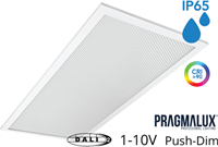Pragmalux LED Paneel 30x60cm Sigma G2 IP65 CRI>90 10-20W 3000K-4000K 2-CCT 1200-2500lm UGR<19 +Universele Driver (DALI2, 1-10V, Push-dim) (2x14W/2X18W)