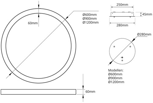 Pragmalux LED Pendelarmatuur Circo Ø1200mm Prisma direct/indirect 56-112W 5300-11200lm 3CCT 3000-3500-4000K  CRI90 UGR<19 Wit - DALI+ pendelset 3m-6