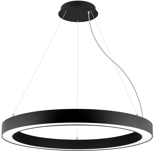 Pragmalux LED Pendelarmatuur Circo Ø1200mm Prisma direct/indirect 56-112W 5300-11200lm 3CCT 3000-3500-4000K  CRI90 UGR<19 Zwart - DALI+ pendelset 3m-1