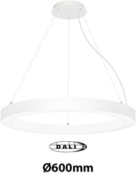 Pragmalux LED Pendelarmatuur Circo Ø600mm Prisma direct/indirect 28-56W 2650-5600lm 3CCT 3000-3500-4000K  CRI90 UGR<19 Wit - DALI+ pendelset 3m