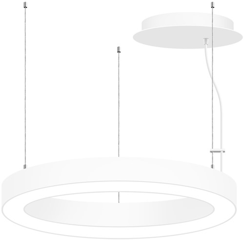 Pragmalux LED Pendelarmatuur Circo Ø600mm Prisma direct/indirect 28-56W 2650-5600lm 3CCT 3000-3500-4000K  CRI90 UGR<19 Wit - DALI+ pendelset 3m-2
