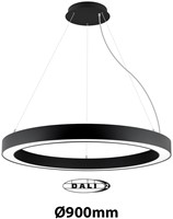 Pragmalux LED Pendelarmatuur Circo Ø900mm Prisma direct/indirect 56-84W 5300-8400lm 3CCT 3000-3500-4000K  CRI90 UGR<19 Zwart - DALI+ pendelset 3m