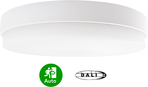 Pragmalux LED Plafonniere / Wandarmatuur Dura-S Wit 270 IP64 IK10 4-9W 375-1000lm 2200K-2700K 2-CCT + bewegingssensor + noodmodule 3uur autotest
