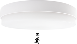 Pragmalux LED Plafonniere / Wandarmatuur Dura-M Wit 340 IP64 IK10 8-18W 750-2075lm 2200K-2700K 2-CCT + bewegingssensor