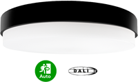 Pragmalux LED Plafonniere / Wandarmatuur Dura-S Zwart 270 IP64 IK10 4-9W 375-1000lm 2200K-2700K 2-CCT + dali + DALI noodmodule 1H autotest