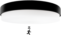 Pragmalux LED Plafonniere / Wandarmatuur Dura-M Zwart 340 IP64 IK10 8-18W 950-2300lm 3000K-3500K-4000K 3-CCT + bewegingssensor