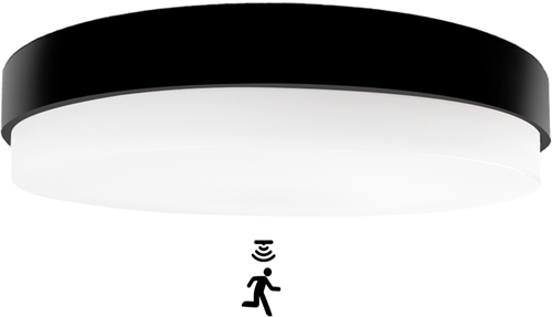 Pragmalux LED Plafonniere / Wandarmatuur Dura-S Zwart 270 IP64 IK10 4-9W 450-1100lm 3000K-3500K-4000K 3-CCT + bewegingssensor