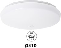Pragmalux LED Plafonnière / Wandarmatuur Polo G3 IP64 22W 3000K-6000K 3-CCT 1950-2150lm Ø410 (1x32W) +PIR sensor