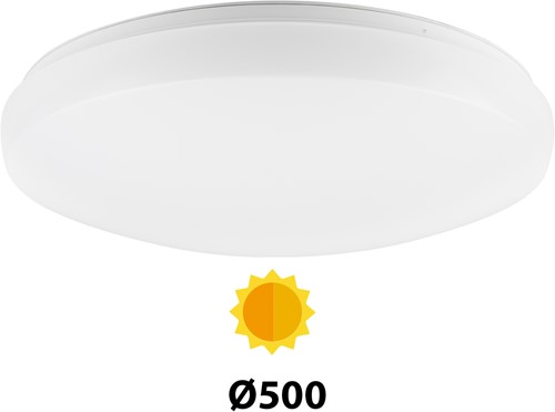 Pragmalux LED Plafonnière / Wandarmatuur Polo G3 IP64 26-37W 3000K-6000K 3-CCT 2500-3800lm Ø500 (1x42W) +Daglichtsensor