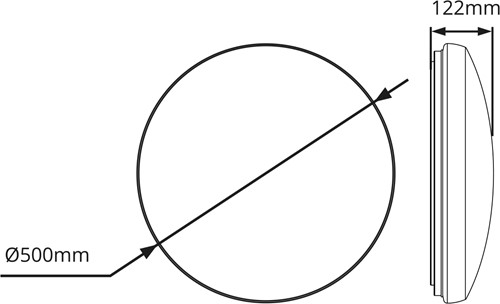 Pragmalux LED Plafonnière / Wandarmatuur Polo G3 IP64 40W 3000K-6000K 3-CCT 3500-3900lm Ø500 (1x42W) fase dimbaar-6