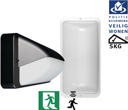 Pragmalux LED Portiek Port-S PKVW IP66 IK10 2,75-5W 275-600lm 2700K-4000K 3-CCT + bewegingssensor & noodmodule 1H autotest
