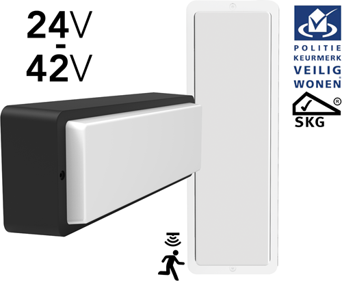 Pragmalux LED Portiek Port-M PKVW IP66 IK10 24-42V AC/DC 2,75-5W 295-570lm 3000K-4000K 2-CCT + bewegingssensor