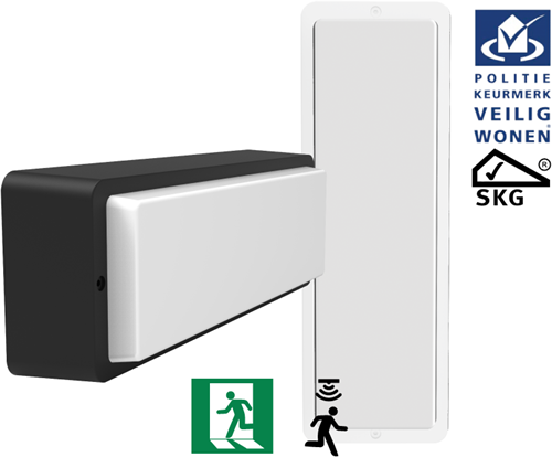 Pragmalux LED Portiek Port-M PKVW IP66 IK10 2,75-5W 295-570lm 2700K-4000K 3-CCT + bewegingssensor & noodmodule 1H autotest