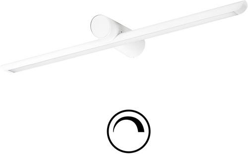 Pragmalux LED Spiegelarmatuur Spigo IP44 IK10 600mm 4-6,5W 350-650lm 2700K-3000K-4000K 3-CCT wit RAL9003 fase dimbaar